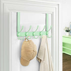 Dseap Over The Door Hook Hanger - Fits 1 3/8" to 1 3/4" Standard Doors | 5 Tri Hooks Heavy Duty Towel/Coat Rack | Door Organi