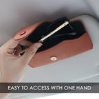 Car Sunglasses Holder for Car Visor Vegan Leather Auto Eyeglass Case with Clip Automotive Interior Visor Accessories