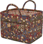 Boho Fabric Storage Basket, Large Capacity Laundry Basket, 12.2'' x 10.23'' x 10.23'' Collapsible Laundry Hamper with Easy Ca