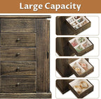 Emfogo Jewelry Box for Women, 5 Layer Large Wood Jewelry Boxes & Organizers for Necklaces Earrings Rings Bracelets, Rustic Je