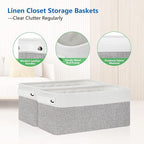 Bidtakay Small Bins for Organization Fabric Baskets for Toilet Paper Storage [4-Pack] Collapsible Narrow Baskets for Towels S