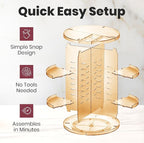 Masirs 360 Rotating Makeup Organizer - Adjustable Shelf Height and Fully Rotatable - The Perfect Round Spinning Cosmetic Orga