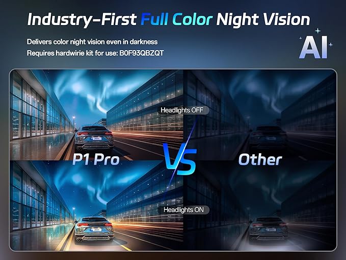 Pelsee P1 Pro 4K Dash Cam Front and Rear, STARVIS 2 Sensor, 64GB Card, Dual Dash Camera for Cars with Full-Color Night Vision