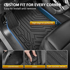 Powerty Floor Mat for Honda Prologue & Chevrolet Blazer EV 2024 2025 2026, All Weather TPE Custom Trunk Cargo Mat Liner with Backrest Mat Replacement for Honda Prologue Accessories