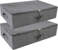 iwill CREATE PRO Pack of 2, Rigid Underbed Storage Boxes with Zip Lid for Clothes, Bedding Sheets, Blankets Organiser, Black 