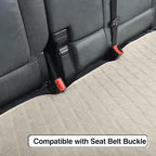 Universal Auto Faux Linen Back Car Seat Cover Beige - Breathable Rear Seat Protector with Non-Slip Bottom SizeSL - Diamond St