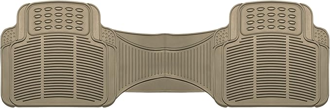 FH Group Car Floor Mats - Heavy-Duty Rubber Floor Mats for Cars, Universal Fit Rear Set, Trimmable Automotive Floor Mats, ClimaProof Floor Mats For Most Sedan, SUV, Truck Floor Mats Beige