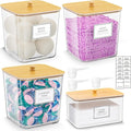 HomePekite Laundry Pods Storage Container, Clear Laundry Room Organization and Storage,Detergent Powder Container,with Wooden