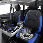 CAR PASS Leather Car Seat Covers Front Seats Only, with Air Mesh Front Seat Covers Breathable, Cool Automotive Seat Cover 2 P
