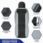 Skechers Memory Foam Seat Covers,Leather Car Seat Covers, Ultimate Comfort & Support Seat CoversFull Sets,Airbag Compatible, 
