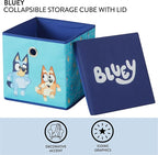 Idea Nuova Bluey Collapsible Fabric Storage Cube,10” Organizer Bin with Lid for Bedroom, Playroom, and Closet