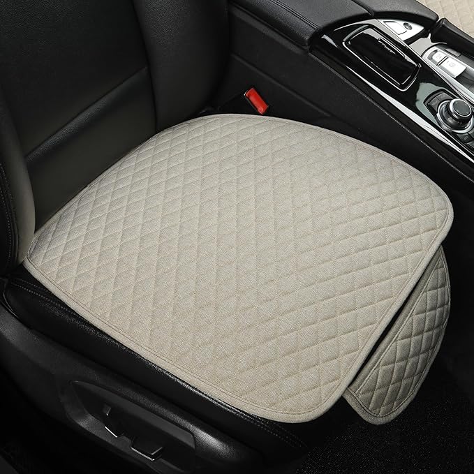 West Llama Linen Car Seat Covers,Bottom Seat Covers for Cars Include 1 Piece Front Driver Seat Pad Mat Universal Fits 90% Veh