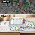 ARSTPEOE 3-Tier Medicine Organizer - Portable Medicine Cabinet with Plastic Handle, Multipurpose Medical Box, Pill Organizer,