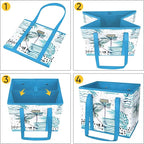 BALEINE 1Pk Reusable Grocery Bags, Foldable Shopping Bags for Groceries with Reinforced Bottom & Handles (Island Breeze)