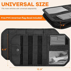 Molle Car Sun Visor Organizer, Auto Semi-Rigid MOLLE Panel Police Gear Holder w/Zipper Pocket & Sunglasses Clip, Universal Tactical Panel Visor Organizer for Cars SUVs Trucks