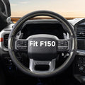 West Llama Car Steering Wheel Cover for Ford F-150(1997-2026), F-250(1997-2026), F-350, 15.5-16 inches, Black + Silver