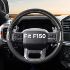 West Llama Car Steering Wheel Cover for Ford F-150(1997-2026), F-250(1997-2026), F-350, 15.5-16 inches, Black + Silver