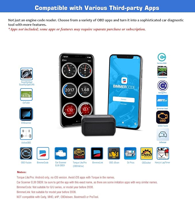 Veepeak OBDCheck BLE Bluetooth OBD II Scanner for iOS & Android, Car Wireless Check Engine Light Code Reader Diagnostic Tool