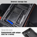 3PCS Center Console Organizer Compatible with 2026 2025 2024 2023 Honda CRV Armrest Storage Box Armrest Hidden Storage Box Secret Compartment Insert Tray Interior Accessories