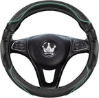 HighnessHwoo 3D Car Steering Wheel Cover Comfort Grip Massage Sporty Anti-Slip Carbon Fiber Faux Leather for Sedan SUV, Unive