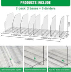 Bag & Purse Organizer for Closet, 4 Sets Adjustable Clear Handbag Storage Shelf, Plastic Clutch Dividers for Closet Organizer