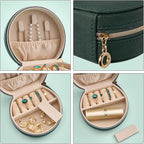 ProCase Travel Size Jewelry Box, Mini Portable Seashell-Shaped Jewelry Case, 2 Layer Organizer in PU Leather for Women -Emera