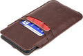 Dockem Provincial Wallet Sleeve for iPhone 11 Pro, XS, X (5.8 inch) – Vintage Vegan Leather Pouch Cover with 2 Card Holder Slots [Brown]