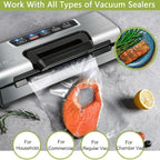Potane 8 Pack 8"x20'(8Rolls) Thickened Vacuum Sealer Bags For Food, Textures on Both Sides, Smell-Proof, Heavy Duty for POTAN