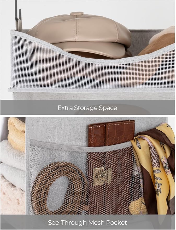 StorageWorks Hanging Closet Organizer, 3-Shelf Hanging Closet Shelves with Top Shelf, 15 ¾"W x 12" D x 31" H, Extra-Large Spa