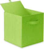 Casafield Set of 6 Collapsible Fabric Cube Storage Bins, Lime Green - 11" Foldable Cloth Baskets for Shelves, Cubby Organizer