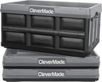 CleverMade Collapsible Storage Bins 32L 3 Pack – Heavy Duty Foldable Storage Bins with Built-In Handles for Garage Storage an