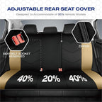 Skechers Memory Foam Seat Covers,Leather Car Seat Covers, Ultimate Comfort & Support Seat CoversFull Sets,Airbag Compatible, 