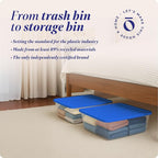 HOMZ 4-Pack Snaplock, Small Clear Plastic Storage Organizer Bins w/Lids, 12 Quart, Blue - Stackable Container Boxes for Bedro