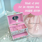 The Memory Building Co Ballerina Musical Jewelry Box Plays Classic Melody, Storage Organizer Music Box for Kids Ages 6-12, MD