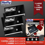 Hefty MAX Shrink-Pak Vacuum Seal Storage Bags for Clothing, Travel, Bedding | Tear-Proof, Dual-Valve Space Saver Compression 