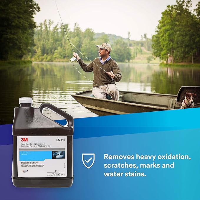 3M Super Duty Rubbing Compound, 05955, 1 gal (10.6 lb), Removes Oxidation, Contains No Waxes or Silicones