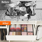Lifewit 16 Pack Drawer Organizer, Dresser Underwear Drawer Organizer Bins, Foldable Fabric Closet Organizers, Storage Drawer 