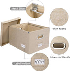 File Organizer Collapsible Storage Box for Office File Box with Lids Document Organizer for Office and Home Easy Slide Durabl