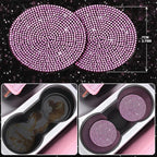 CAR PASS 11 PCS Bling Diamond Car Accessories Set for Women, Sparkly Rhinestone Steering Wheel Cover, Bling Seat Belt Cushion