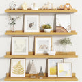 Fun Memories Picture Ledge Shelf, Floating Shelves Set of 4, 32 Inch Picture Shelves for Wall with Ledge, Large Nursery Book 