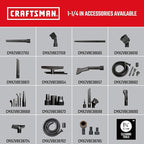 CRAFTSMAN CMXEVBE17250 2.5 Gallon 2.5 Peak HP Wet Dry Vac, Portable Shop Vacuum Wet and Dry with Filter Bag, Hose and Attachm