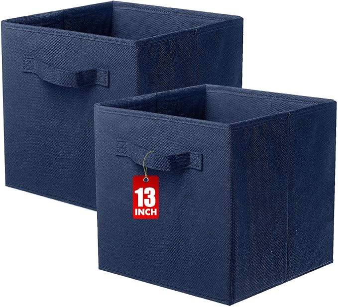 ShellKingdom Storage Bins, Foldable Fabric Storage Cubes And Cloth Organizer Drawer For Closet And Toys, 13 X 13 X 13 INCH, 2