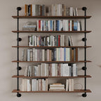 48 InchPipe Bookshelf Floating Shelves for Wall Shelves Bookshelf Industrial Pipe Shelving Shelves Real Wood Planks Rustic Ha