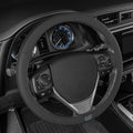Cat® EasyWrap Faux Black Leather Steering Wheel Cover, Self Wrapping Car Steering Wheel Cover for Auto Truck Van SUV - Standard 14.5" - 15 Inches