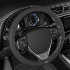 Cat® EasyWrap Faux Black Leather Steering Wheel Cover, Self Wrapping Car Steering Wheel Cover for Auto Truck Van SUV - Standard 14.5" - 15 Inches