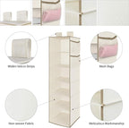 MAX Houser 6 Tier Shelf Hanging Closet Organizer, Closet Hanging Shelf with 2 Widen Straps for Storage, Foldable (Beige2) | S