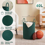 Artfeel Laundry Basket,Woven Cotton Rope Laundry Hamper,40L for Decorative Storage of Dirty Clothes,Toys and Blankets in Bath