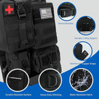 6 Pack Tactical MOLLE Car Seat Back Organizer Universal Vehicle Storage Panel Seat Organizer with 5 Detachable Pouches for Car Truck SUV Jeep Ford with Medical/Phone/Tools Bags (Black)