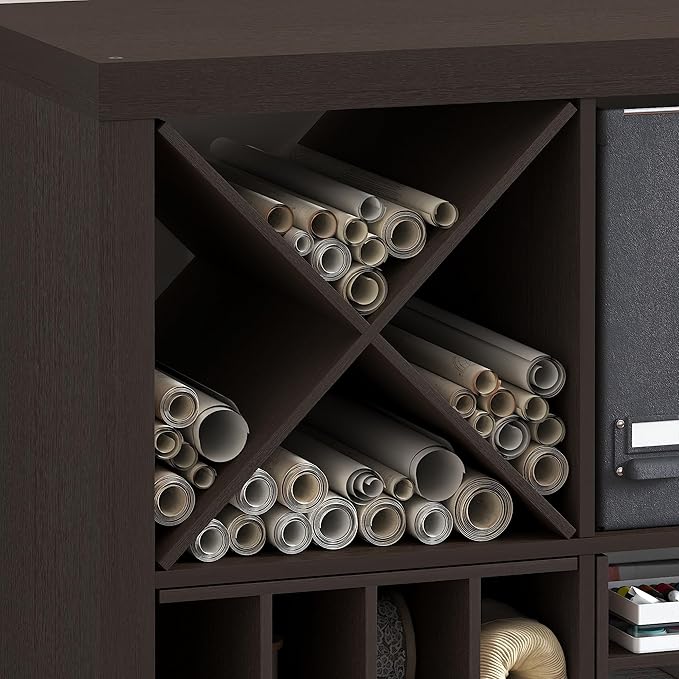 Furinno Cubicle Cube Insert, X-Shelf Cube Organizer, 3-Shelf Accessory, Fits into Furinno Triple Thick Cubes, IKEA Kallax, fo
