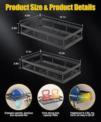 2 Packs Metal Hat Rack for Wall, Holder with Multiple Hooks, Organizer for up to 40 Baseball Caps, Sturdy Wall Drilled Rack, 